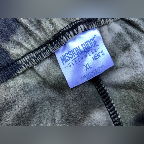 2/$10 Mens XL MISSION RIDGE Fleece Camo Camouflage Sleep Lounge Pajama Pants - Picture 3 of 7